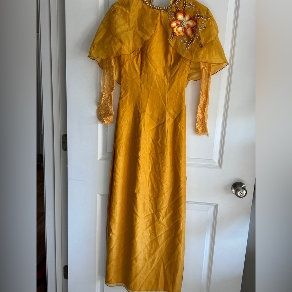 Ao Dai Vietnamese Long Dress - with Pants (Free Priority shipping) - Picture 2 of 11